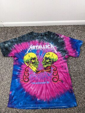 Metallica T-Shirt Live in Concert 92 Tie Dye Metal Band Tee 2017 Mens Large